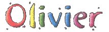 Titre Olivier en lettres multicolores